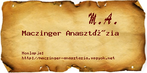 Maczinger Anasztázia névjegykártya